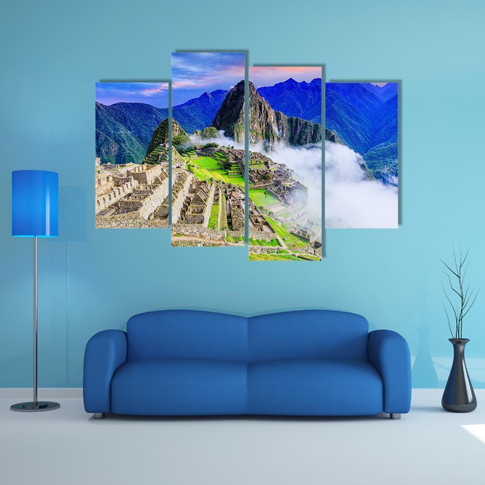 Machu Picchu Peru Canvas Wall Art-4 Pop-Gallery Wrap-50" x 32"-Tiaracle