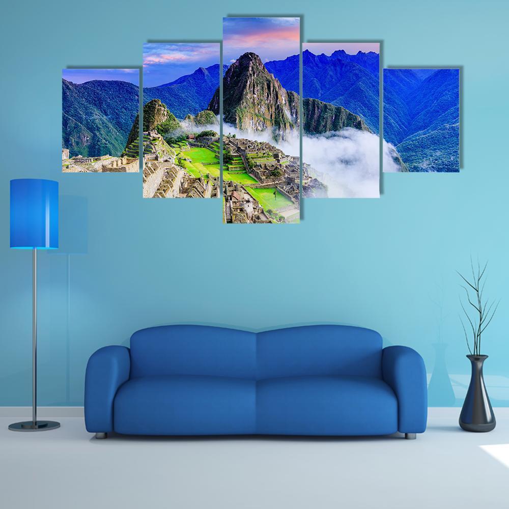 Machu Picchu Peru Canvas Wall Art-5 Star-Gallery Wrap-62" x 32"-Tiaracle