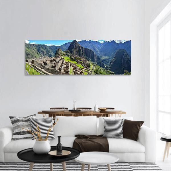 Machu Picchu City Panoramic Canvas Wall Art-1 Piece-36" x 12"-Tiaracle