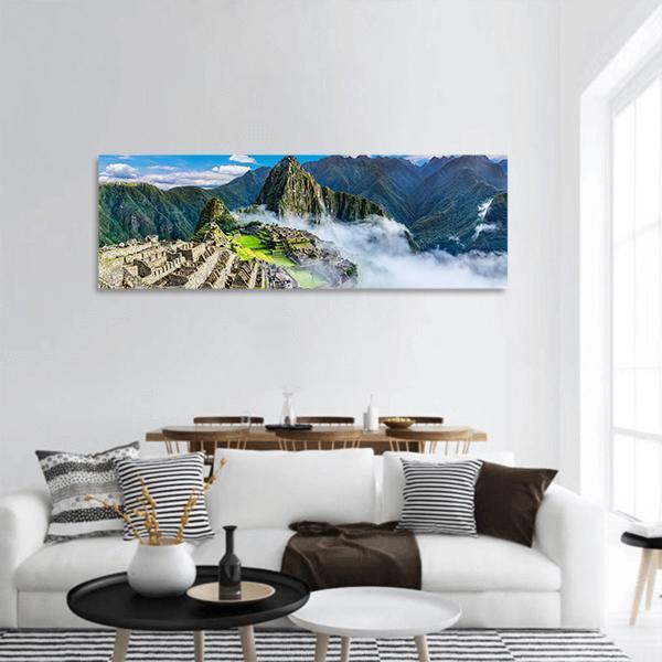 Machu Picchu In Peru Panoramic Canvas Wall Art-1 Piece-36" x 12"-Tiaracle