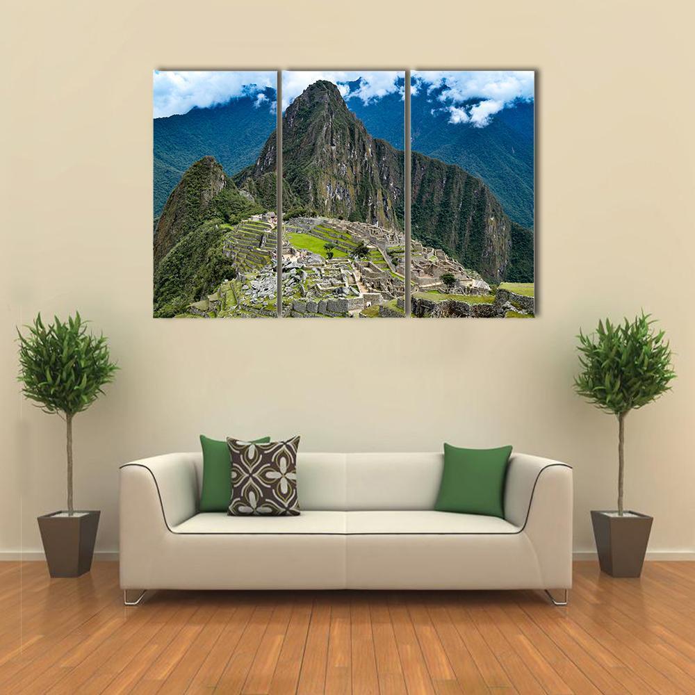Machu Picchu Morning Canvas Wall Art-3 Horizontal-Gallery Wrap-37" x 24"-Tiaracle