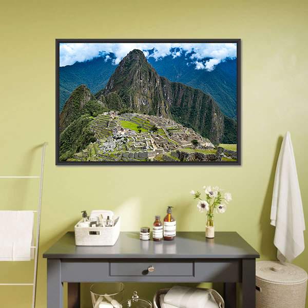 Machu Picchu Morning Canvas Wall Art-3 Horizontal-Gallery Wrap-25" x 16"-Tiaracle
