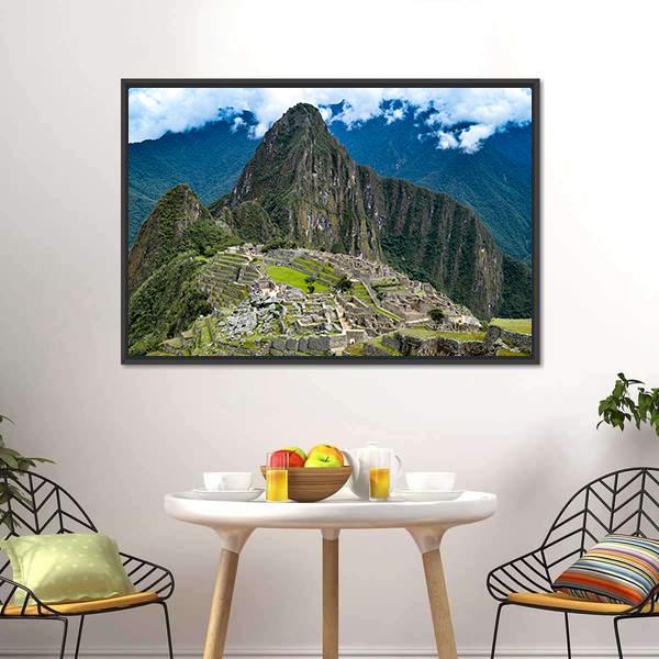 Machu Picchu Morning Canvas Wall Art-1 Piece-Floating Frame-24" x 16"-Tiaracle