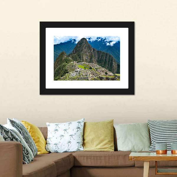 Machu Picchu Morning Canvas Wall Art-1 Piece-Framed Print-20" x 16"-Tiaracle
