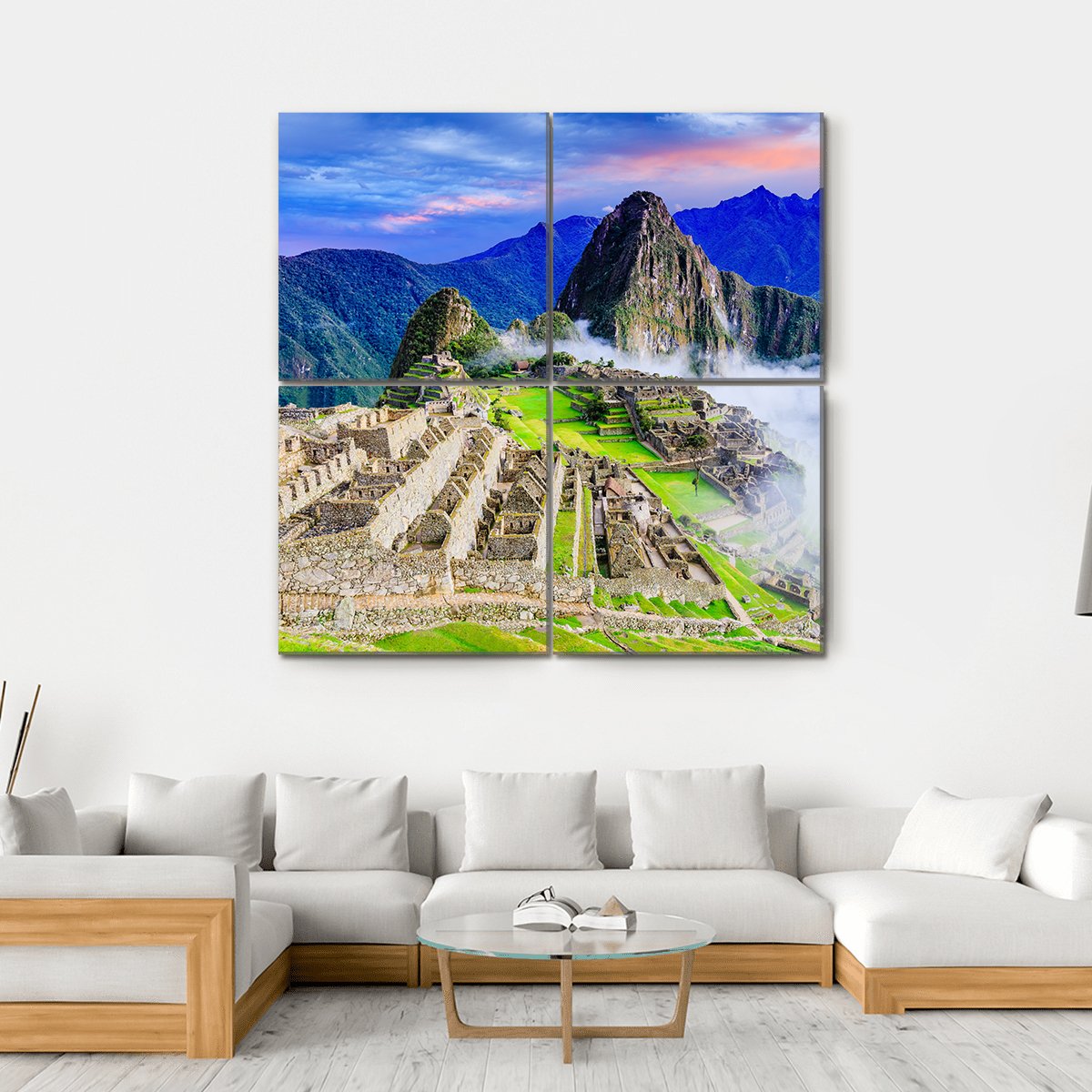Machu Picchu Peru Canvas Wall Art-4 Square-Gallery Wrap-17" x 17"-Tiaracle