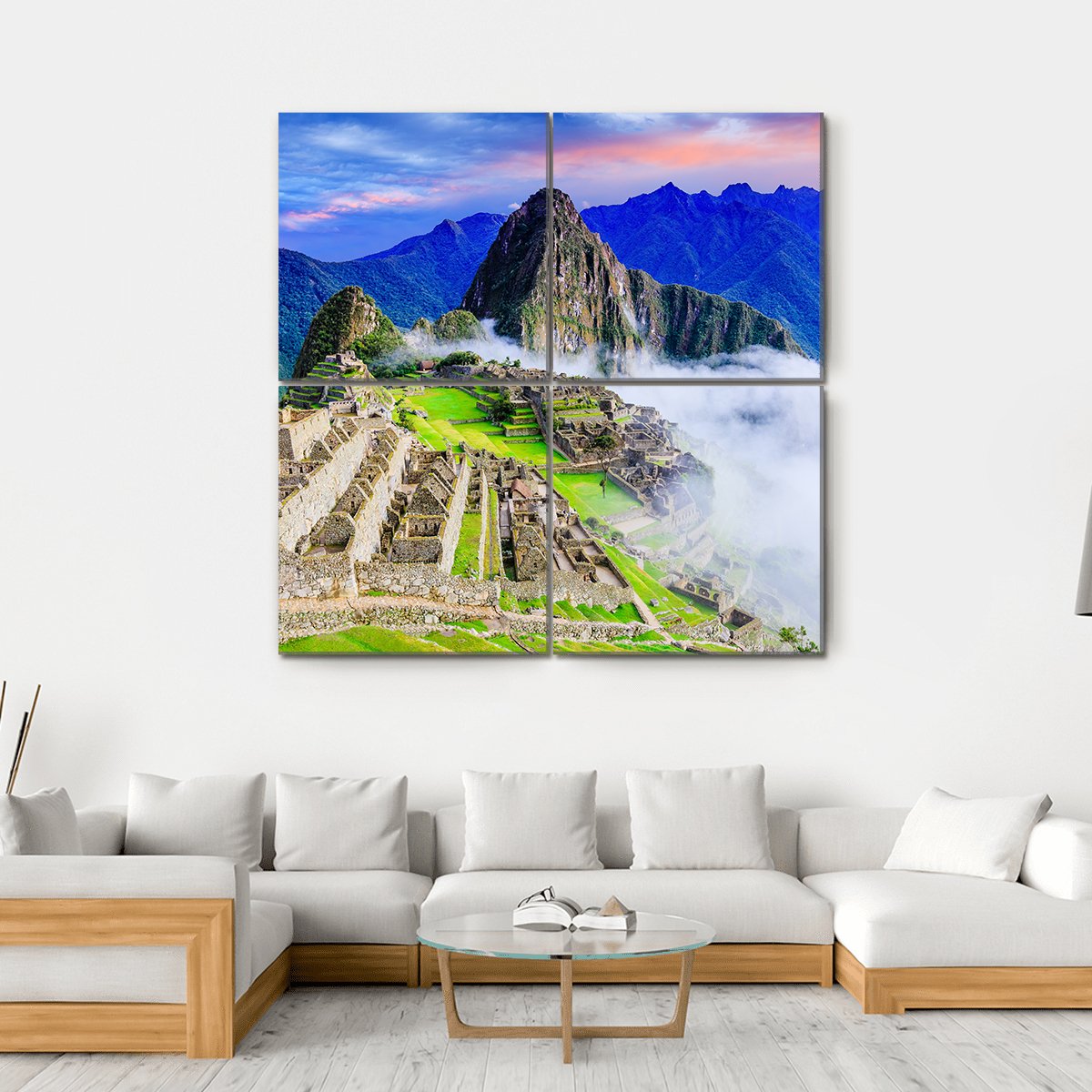 Machu Picchu Peru Canvas Wall Art-4 Square-Gallery Wrap-17" x 17"-Tiaracle