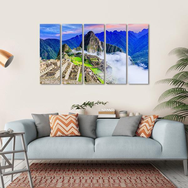 Machu Picchu Peru Canvas Wall Art-5 Horizontal-Gallery Wrap-22" x 12"-Tiaracle