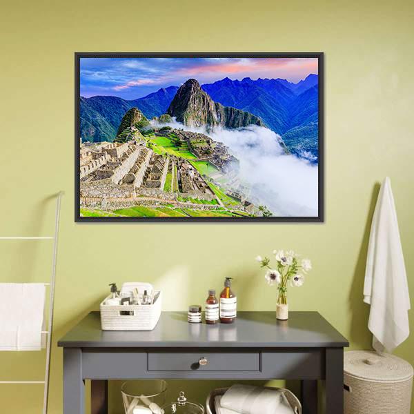 Machu Picchu Peru Canvas Wall Art-1 Piece-Floating Frame-24" x 16"-Tiaracle