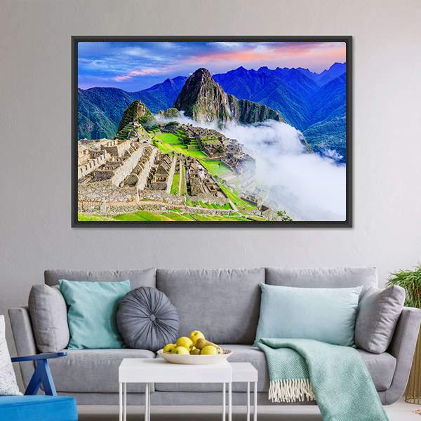 Machu Picchu Peru Canvas Wall Art-5 Horizontal-Gallery Wrap-22" x 12"-Tiaracle