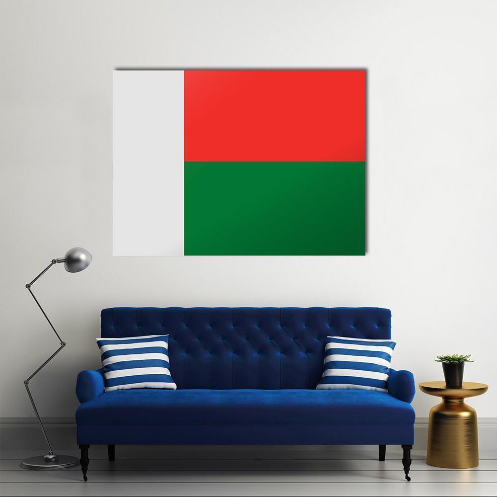 Madagascar Flag Canvas Wall Art-1 Piece-Gallery Wrap-36" x 24"-Tiaracle