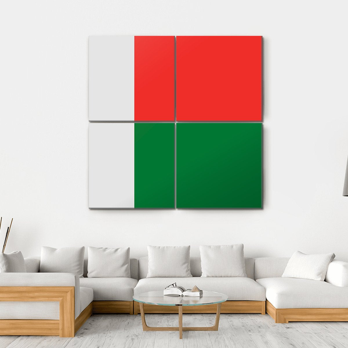 Madagascar Flag Canvas Wall Art-4 Square-Gallery Wrap-17" x 17"-Tiaracle