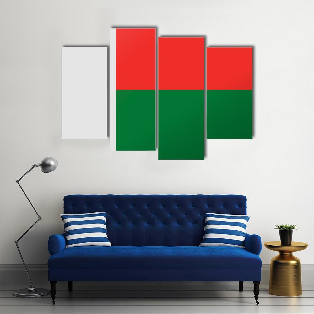 Madagascar Flag Canvas Wall Art-4 Pop-Gallery Wrap-50" x 32"-Tiaracle