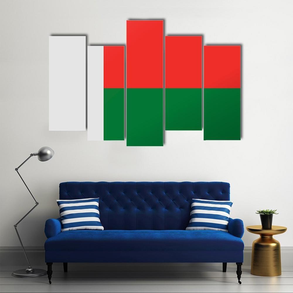 Madagascar Flag Canvas Wall Art-1 Piece-Gallery Wrap-48" x 32"-Tiaracle