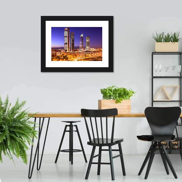 Madrid Financial District Skyline Canvas Wall Art-5 Horizontal-Gallery Wrap-22" x 12"-Tiaracle