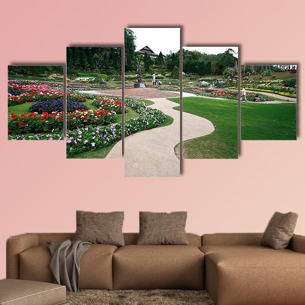 Mae Fah Luang Garden Canvas Wall Art-5 Star-Gallery Wrap-62" x 32"-Tiaracle