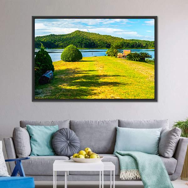 Mae Puem Reservoir Panoramic Canvas Wall Art-1 Piece-36" x 12"-Tiaracle
