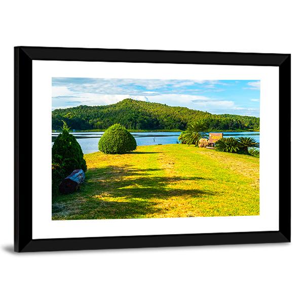 Mae Puem Reservoir Panoramic Canvas Wall Art-1 Piece-36" x 12"-Tiaracle