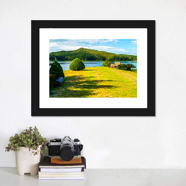 Mae Puem Reservoir Panoramic Canvas Wall Art-1 Piece-36" x 12"-Tiaracle