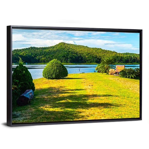Mae Puem Reservoir Panoramic Canvas Wall Art-1 Piece-36" x 12"-Tiaracle