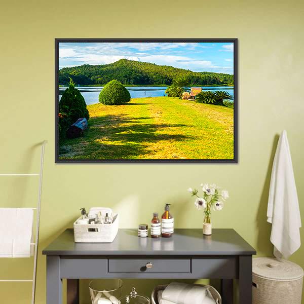 Mae Puem Reservoir Panoramic Canvas Wall Art-1 Piece-36" x 12"-Tiaracle