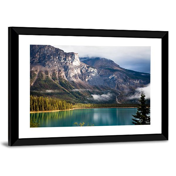 Magic Emerald Lake Canada Panoramic Canvas Wall Art-1 Piece-36" x 12"-Tiaracle