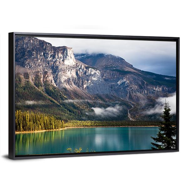 Magic Emerald Lake Canada Panoramic Canvas Wall Art-1 Piece-36" x 12"-Tiaracle