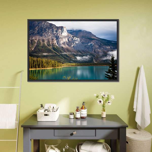 Magic Emerald Lake Canada Panoramic Canvas Wall Art-1 Piece-36" x 12"-Tiaracle