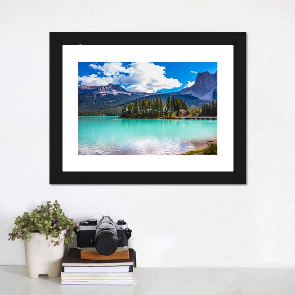 Magic Emerald Lake Panoramic Canvas Wall Art-1 Piece-36" x 12"-Tiaracle