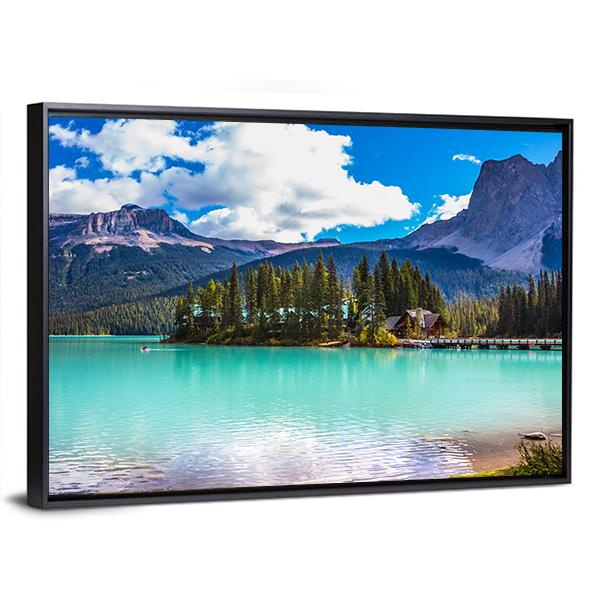 Magic Emerald Lake Panoramic Canvas Wall Art-1 Piece-36" x 12"-Tiaracle