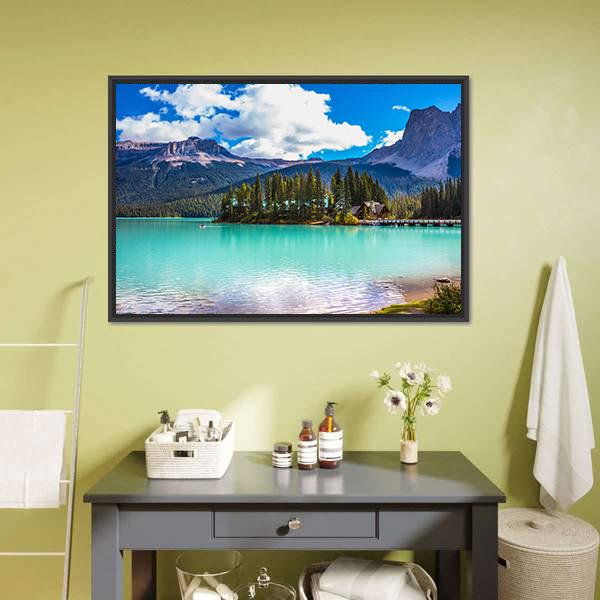 Magic Emerald Lake Panoramic Canvas Wall Art-1 Piece-36" x 12"-Tiaracle