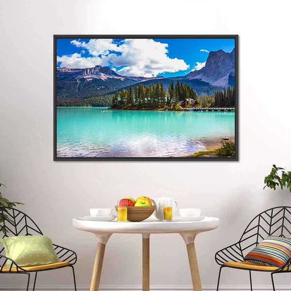 Magic Emerald Lake Panoramic Canvas Wall Art-1 Piece-36" x 12"-Tiaracle