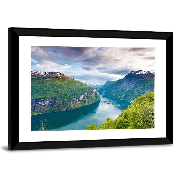 Magical Geiranger Fjorden Canvas Wall Art-5 Horizontal-Gallery Wrap-22" x 12"-Tiaracle