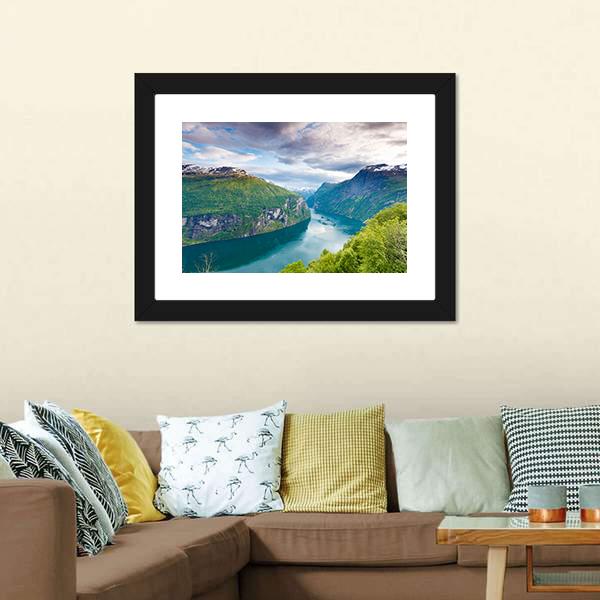 Magical Geiranger Fjorden Canvas Wall Art-5 Horizontal-Gallery Wrap-22" x 12"-Tiaracle