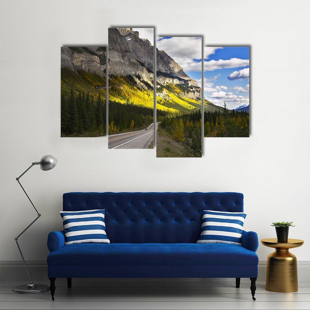 Magnificent American Road Canvas Wall Art-4 Pop-Gallery Wrap-50" x 32"-Tiaracle