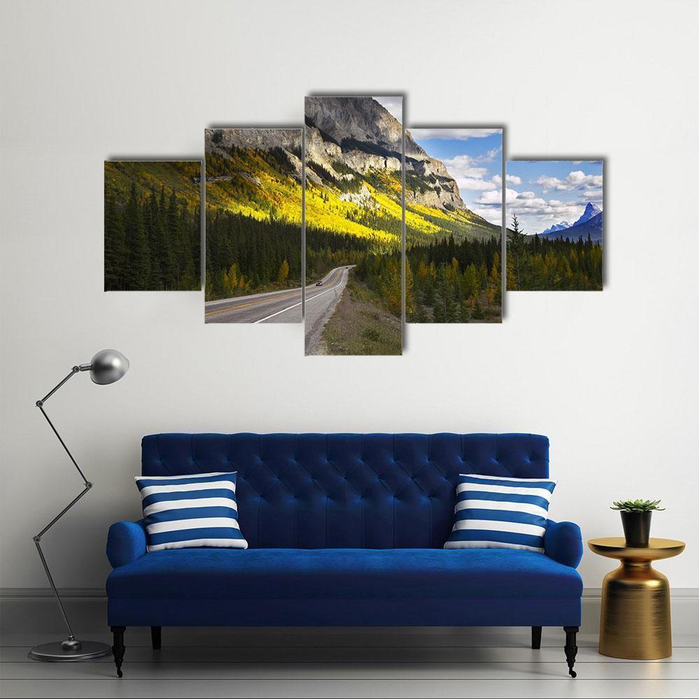 Magnificent American Road Canvas Wall Art-5 Star-Gallery Wrap-62" x 32"-Tiaracle