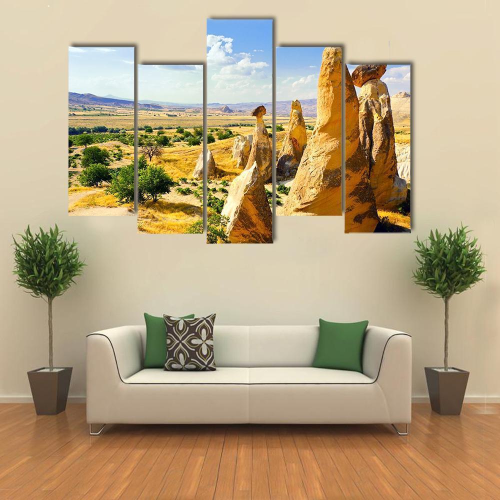 Magnificent Rock Landscape Canvas Wall Art-5 Pop-Gallery Wrap-47" x 32"-Tiaracle