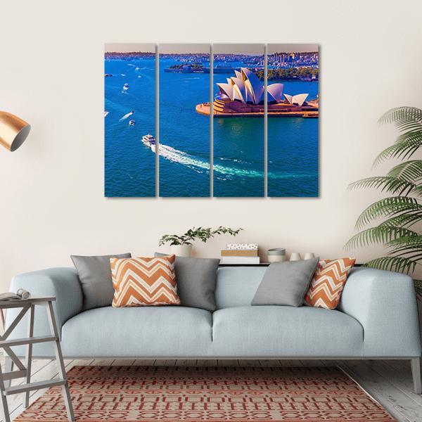 Magnificent Sydney Harbor Canvas Wall Art-4 Horizontal-Gallery Wrap-34" x 24"-Tiaracle