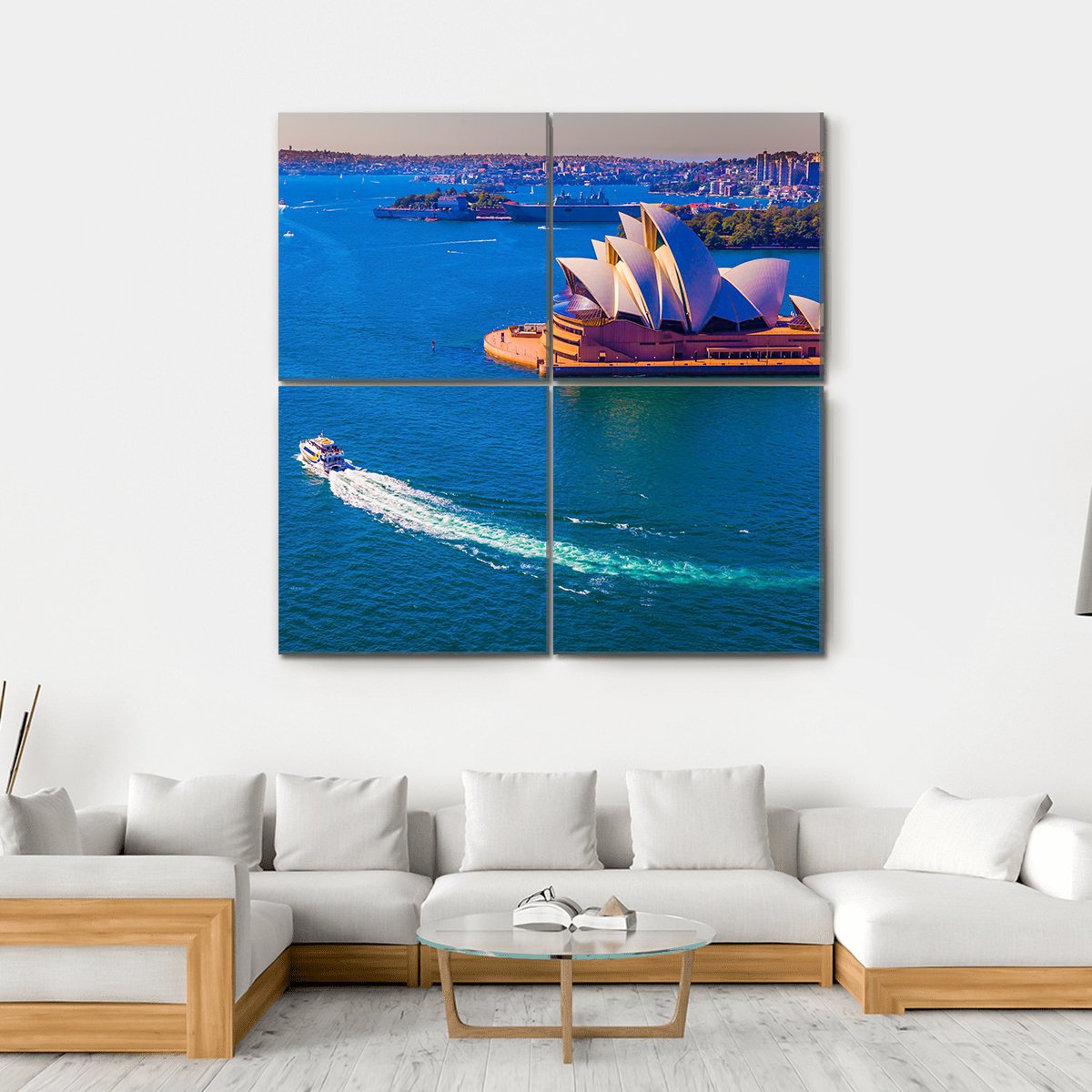 Magnificent Sydney Harbor Canvas Wall Art-4 Square-Gallery Wrap-17" x 17"-Tiaracle