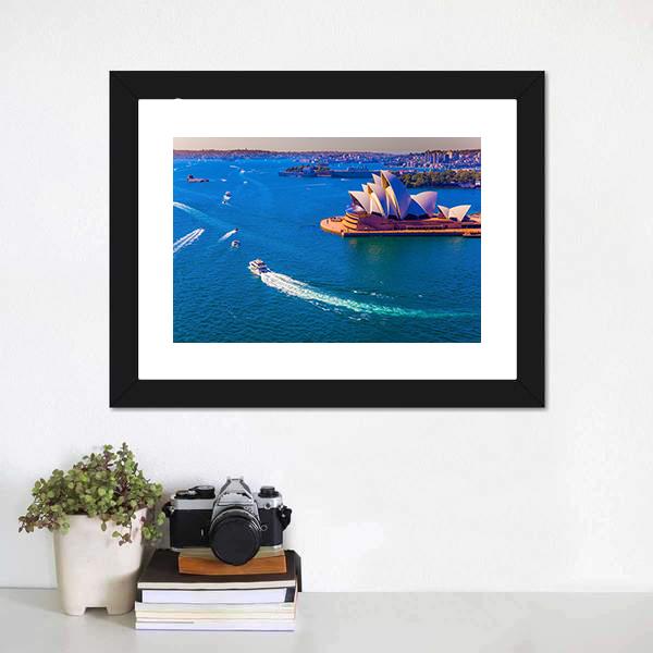 Magnificent Sydney Harbor Canvas Wall Art-1 Piece-Framed Print-20" x 16"-Tiaracle