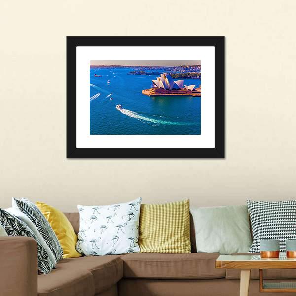 Magnificent Sydney Harbor Canvas Wall Art-3 Horizontal-Gallery Wrap-25" x 16"-Tiaracle