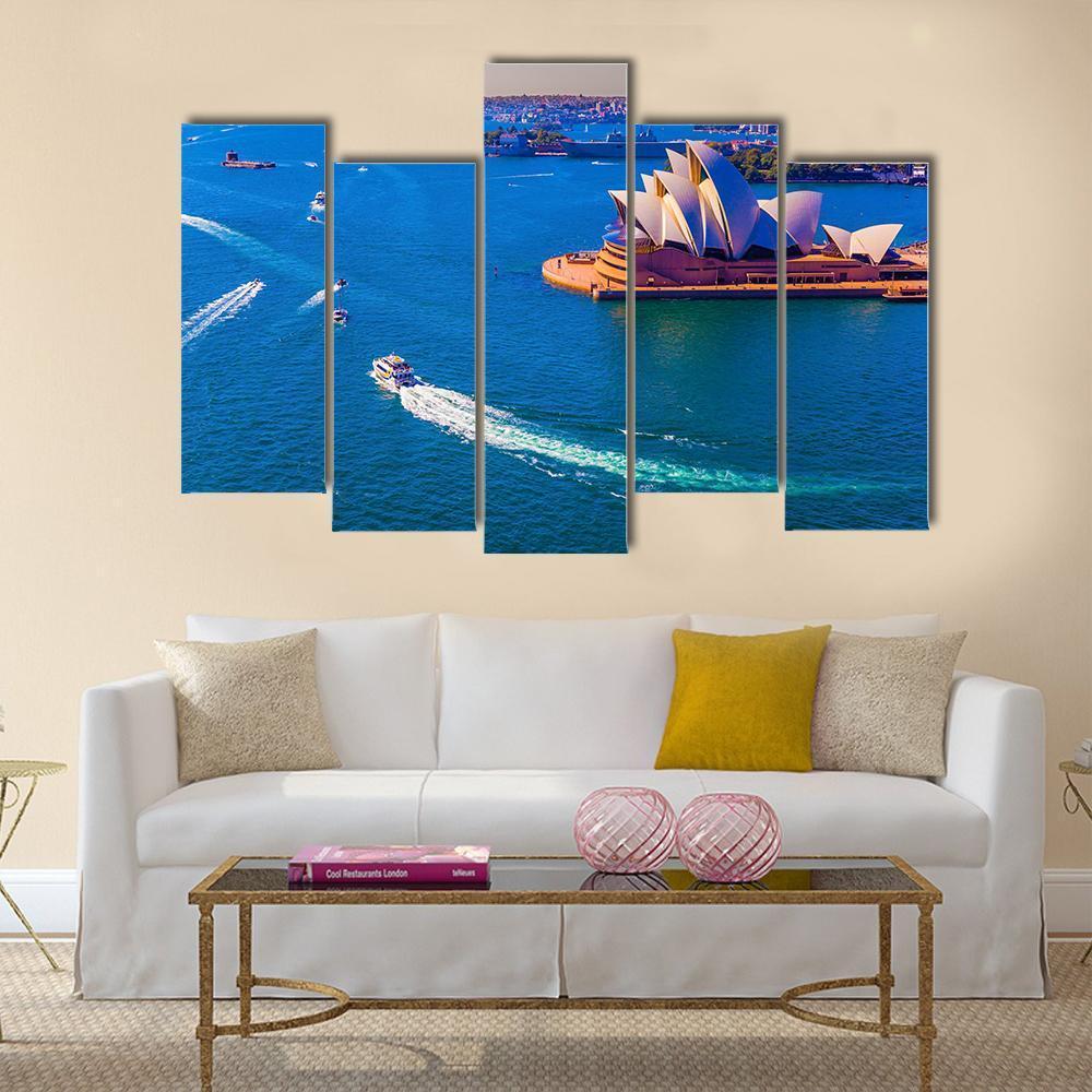 Magnificent Sydney Harbor Canvas Wall Art-5 Pop-Gallery Wrap-47" x 32"-Tiaracle