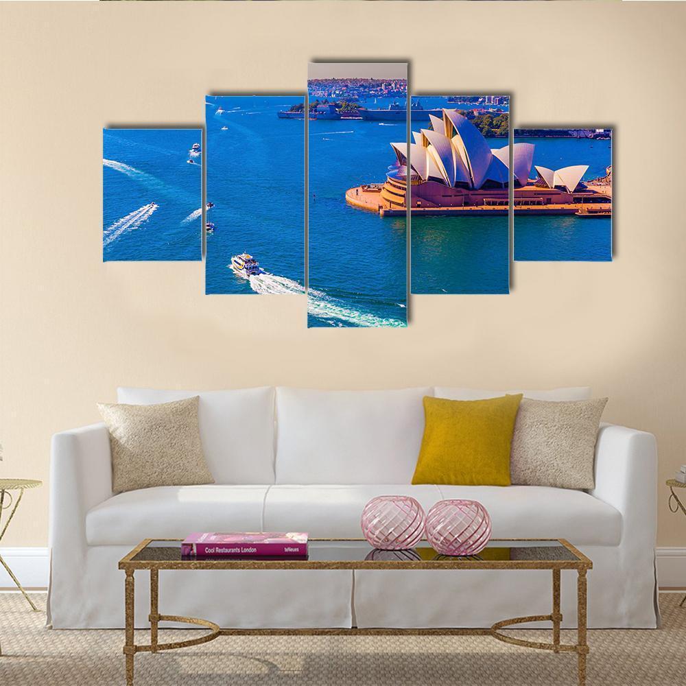 Magnificent Sydney Harbor Canvas Wall Art-5 Star-Gallery Wrap-62" x 32"-Tiaracle