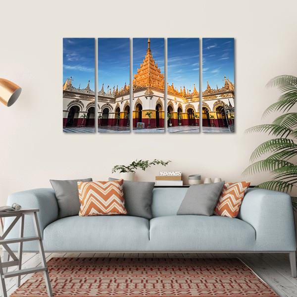 Mahamuni Buddha Temple Canvas Wall Art-5 Horizontal-Gallery Wrap-22" x 12"-Tiaracle