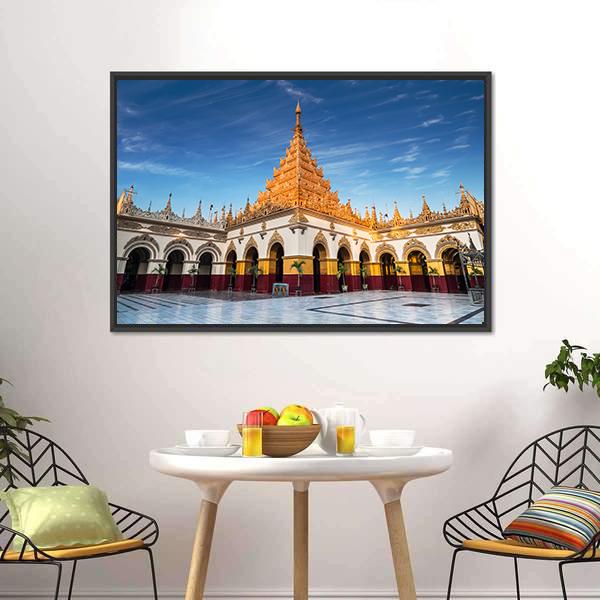 Mahamuni Buddha Temple Canvas Wall Art-5 Horizontal-Gallery Wrap-22" x 12"-Tiaracle