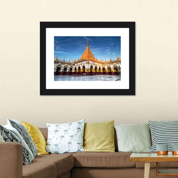 Mahamuni Buddha Temple Canvas Wall Art-5 Horizontal-Gallery Wrap-22" x 12"-Tiaracle