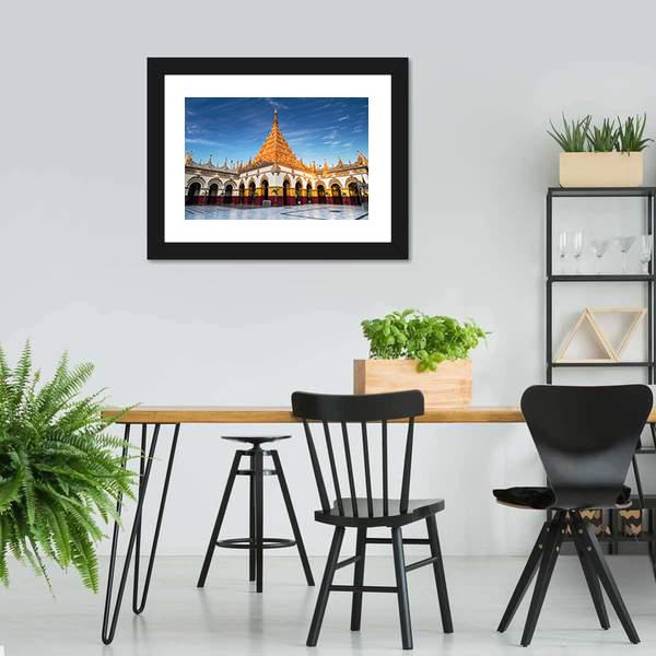 Mahamuni Buddha Temple Canvas Wall Art-3 Horizontal-Gallery Wrap-25" x 16"-Tiaracle