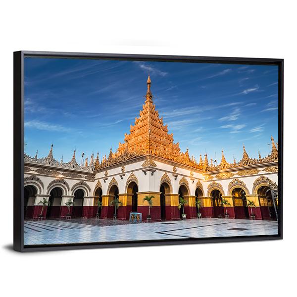 Mahamuni Buddha Temple Canvas Wall Art-5 Horizontal-Gallery Wrap-22" x 12"-Tiaracle