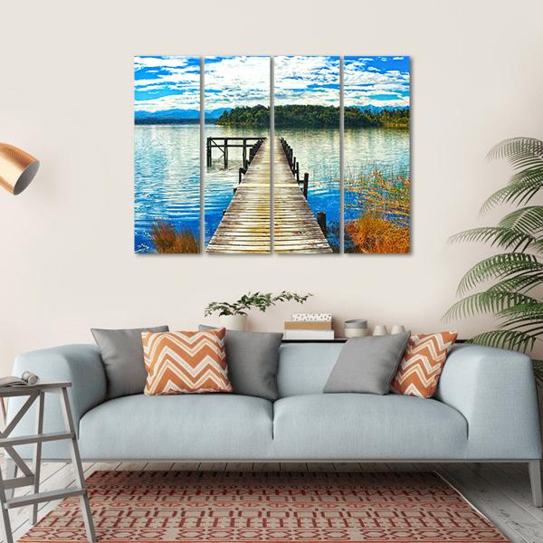 Lake Mahinapua Canvas Wall Art-4 Horizontal-Gallery Wrap-34" x 24"-Tiaracle