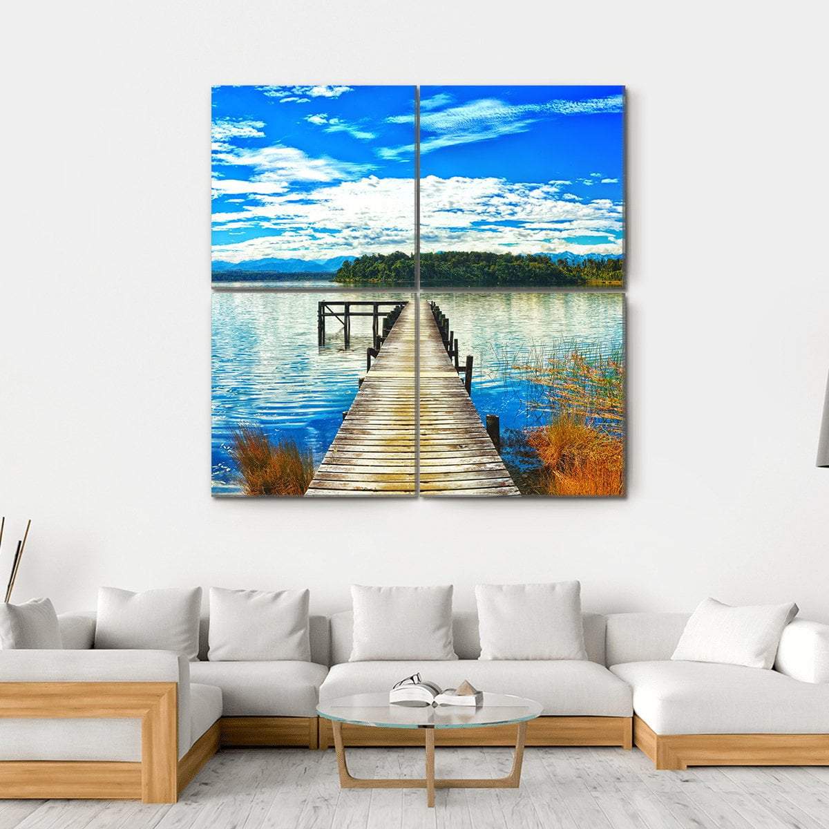 Lake Mahinapua Canvas Wall Art-4 Square-Gallery Wrap-17" x 17"-Tiaracle