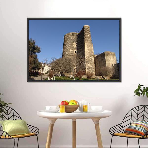 Maiden Tower Azerbaijan Canvas Wall Art-3 Horizontal-Gallery Wrap-25" x 16"-Tiaracle